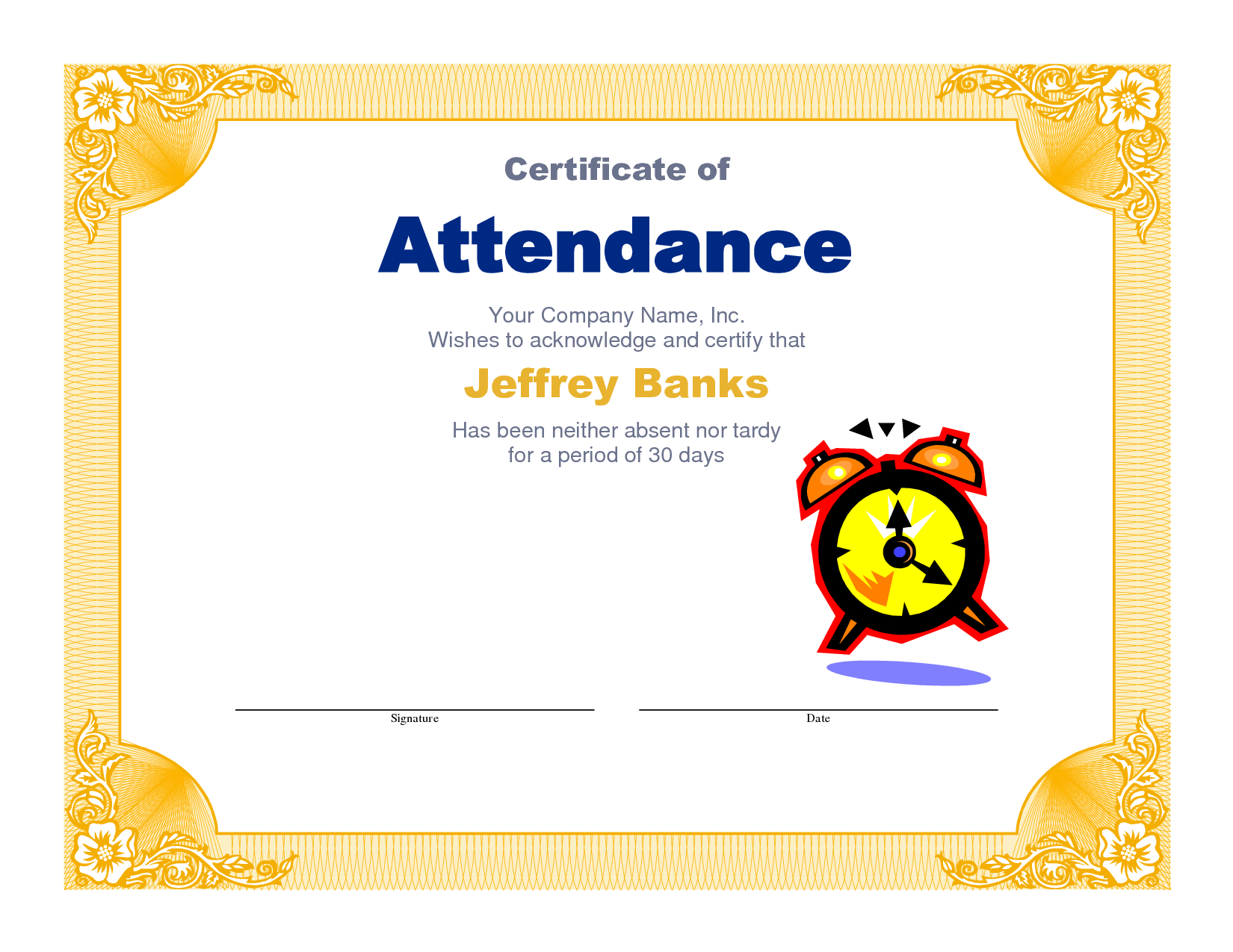 Attendance Clipart Participation Student, Attendance Throughout Perfect Attendance Certificate Free Template