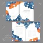 Attractive Half Fold Brochure Template Design With Polygon Elements.. With Half Page Brochure Template