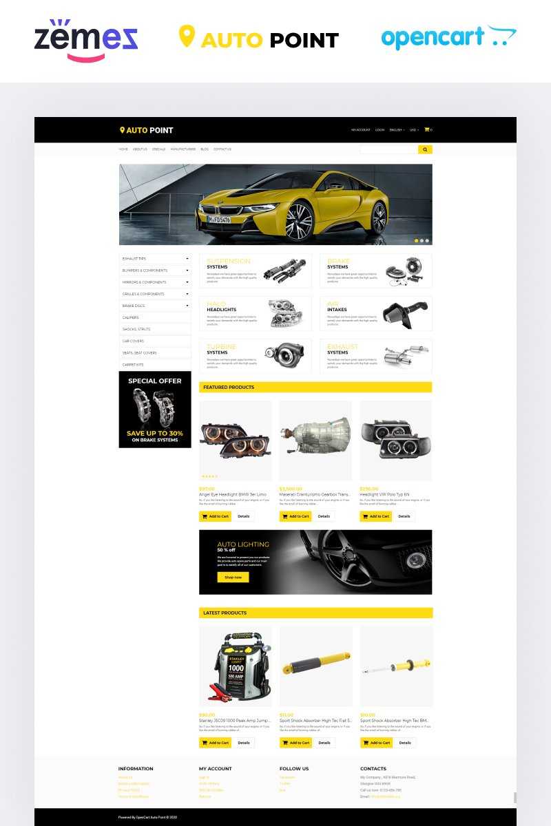 Auto Parts Responsive Opencart Template Inside Automotive Gift Certificate Template