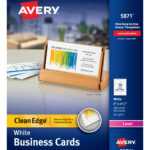 Avery Clean Edge Business Cards, Uncoated, Two Side Printing, 2" X 3 1/2",  200 Cards (5871) – Walmart Inside Office Depot Business Card Template