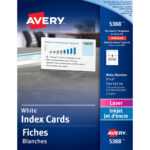 Avery® Laser Print Printable Index Card – 3" X 5" – 150 / Box – White Regarding 5 By 8 Index Card Template