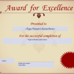 Award For Excellence Certificate | Templates At Intended For Award Of Excellence Certificate Template