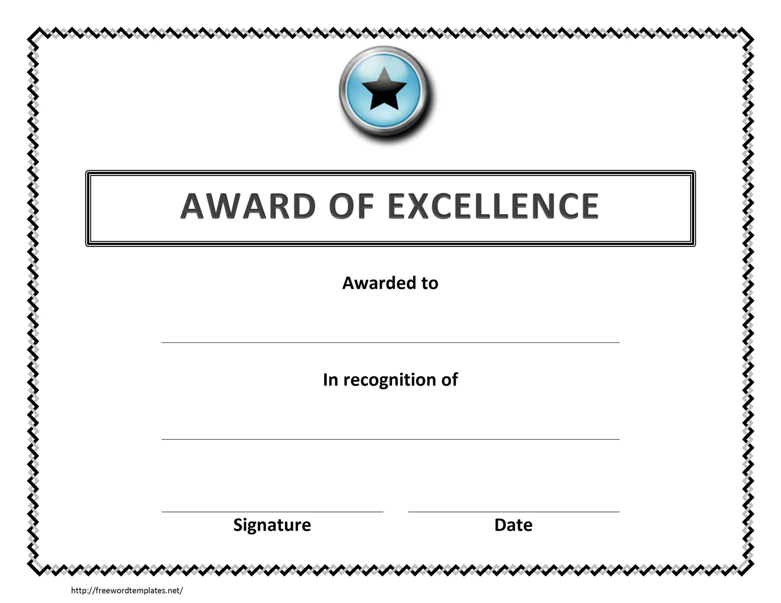 Awards Certificate Template Throughout Sample Award Certificates Templates