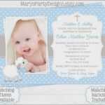 Baby Boy 1St Birthday Invitation Card Wordings Invitations inside Baptism Invitation Card Template