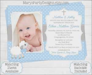 Baby Boy 1St Birthday Invitation Card Wordings Invitations inside Baptism Invitation Card Template