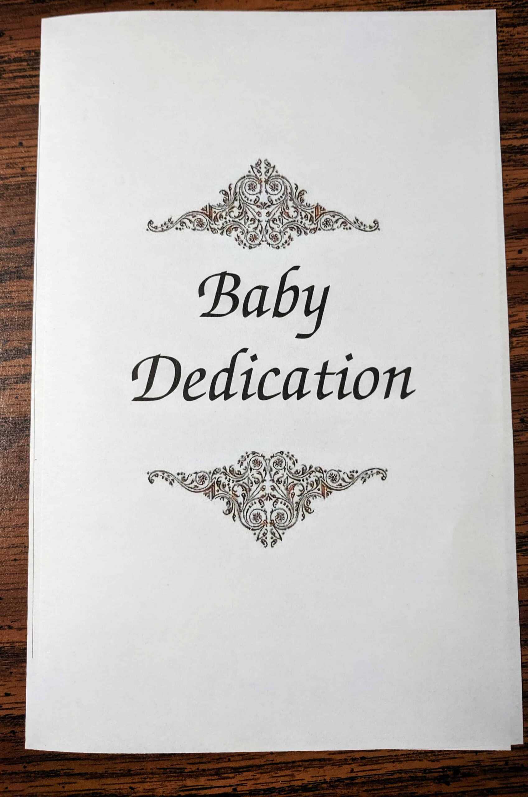 Baby Dedication" Ceremony Includes Prayer, Message, Certificate Intended For Baby Dedication Certificate Template