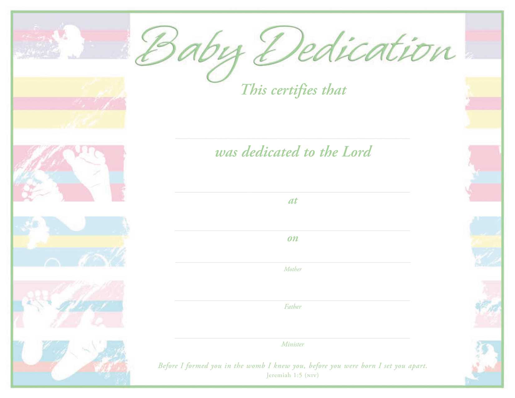 Baby Dedication Certificate – Certificate – Dedication Regarding Baby Dedication Certificate Template
