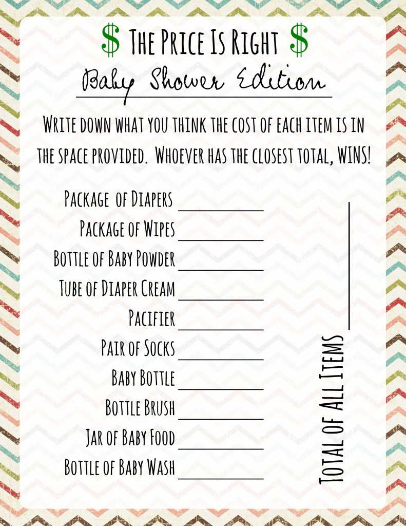 Baby Shower Games: Price Is Right — Frugal Fanatic With Price Is Right Powerpoint Template