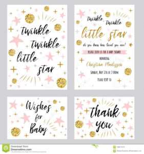 Baby Shower Girl Templates Twinkle Twinkle Little Star Text inside Thank You Card Template For Baby Shower