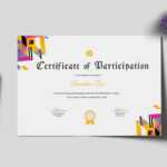Badminton Participation Certificate Template For Templates For Certificates Of Participation