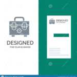 Bag, Construction, Tools Grey Logo Design And Business Card With Construction Business Card Templates Download Free