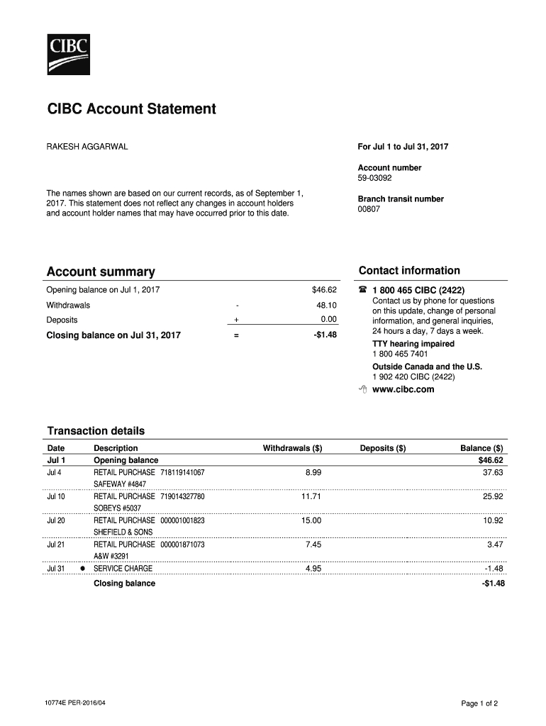 Bank Statement Template – Fill Online, Printable, Fillable Inside Credit Card Statement Template