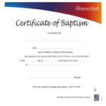 Baptism Certificate – 4 Free Templates In Pdf, Word, Excel In Baptism Certificate Template Download