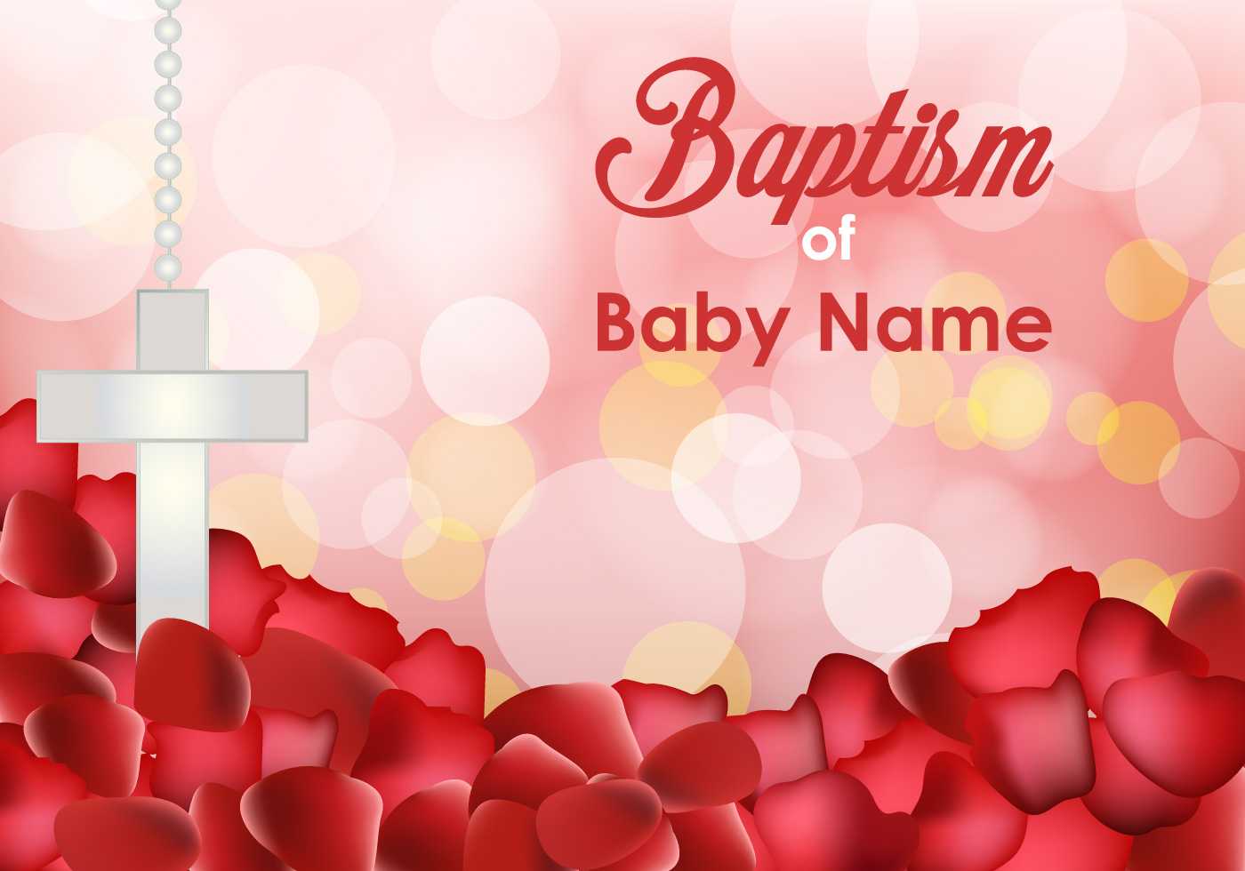 Baptism Invitation Free Vector Art – (62 Free Downloads) Within Free Christening Invitation Cards Templates