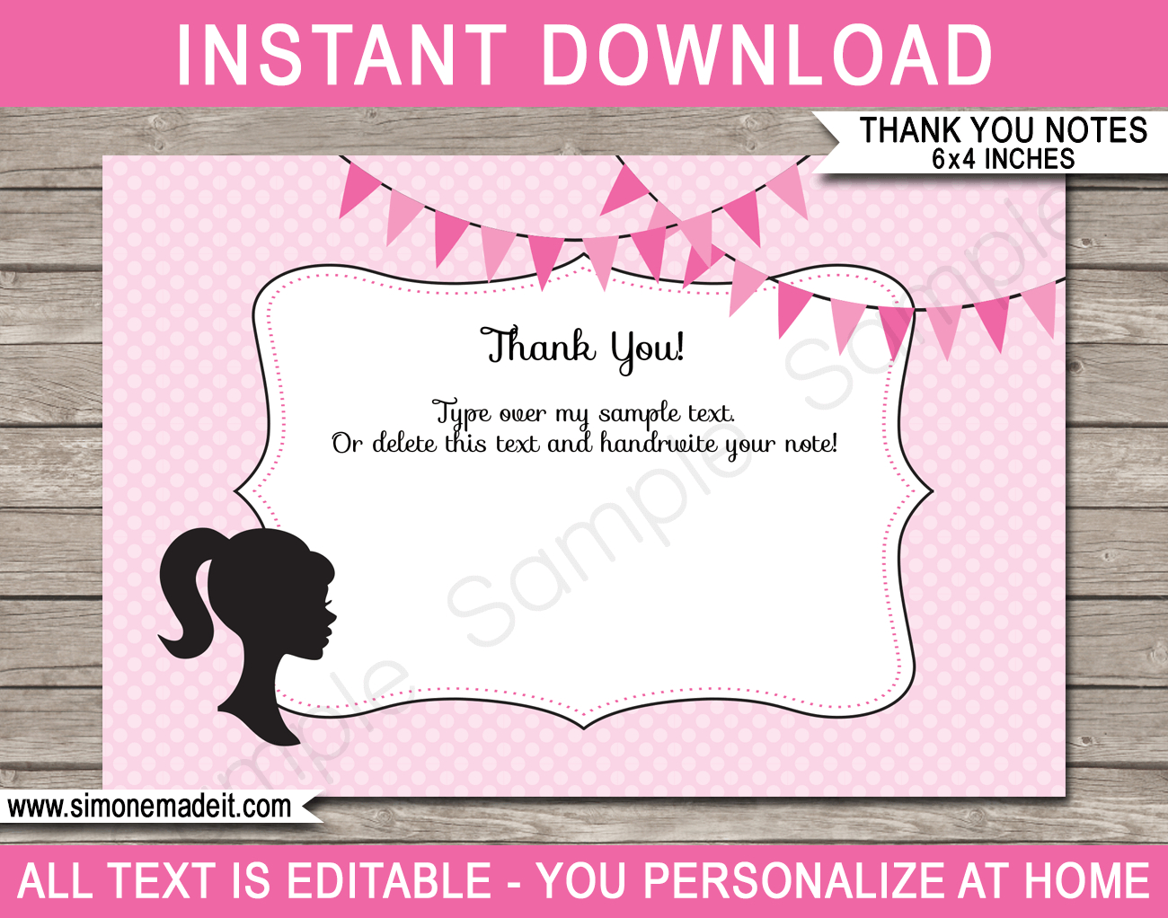 Barbie Party Thank You Cards Template Throughout Soccer Thank You Card Template