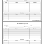 Baseball Lineup Card Free Download For Baseball Lineup Card Template