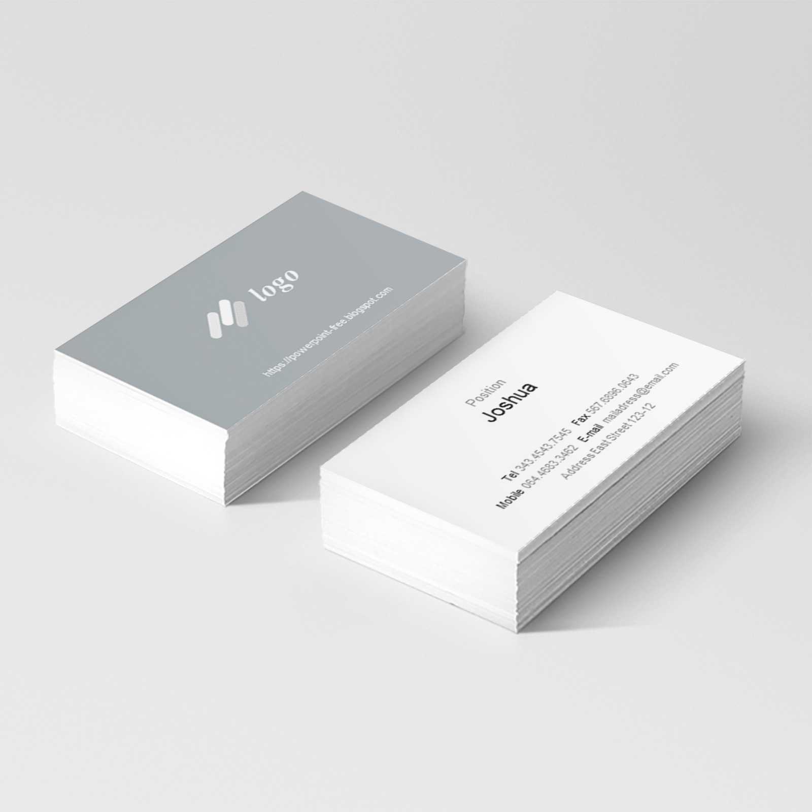 Basic Business Card Powerpoint Templates – Powerpoint Free Regarding Business Card Template Powerpoint Free