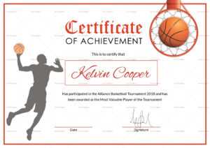 Basketball Award Achievement Certificate Template with Sports Award Certificate Template Word
