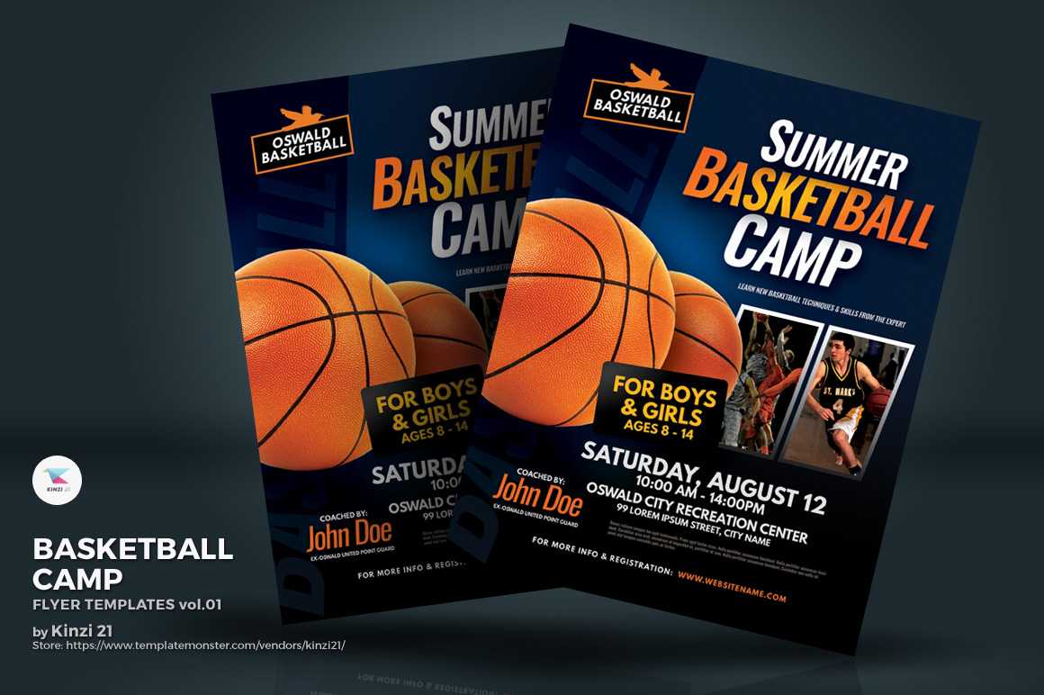 Basketball Camp Flyer Corporate Identity Template In Basketball Camp Brochure Template