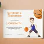 Basketball Certificate Template Intended For Sports Award Certificate Template Word
