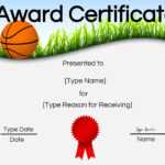 Basketball Certificates Intended For Sports Award Certificate Template Word
