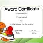 Basketball Certificates Pertaining To Athletic Certificate Template