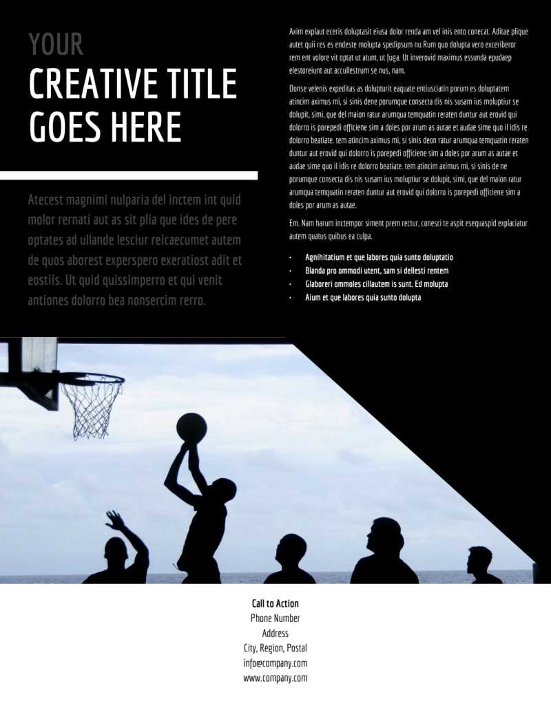 Basketball Sports Camp Flyer Template In Basketball Camp Brochure Template