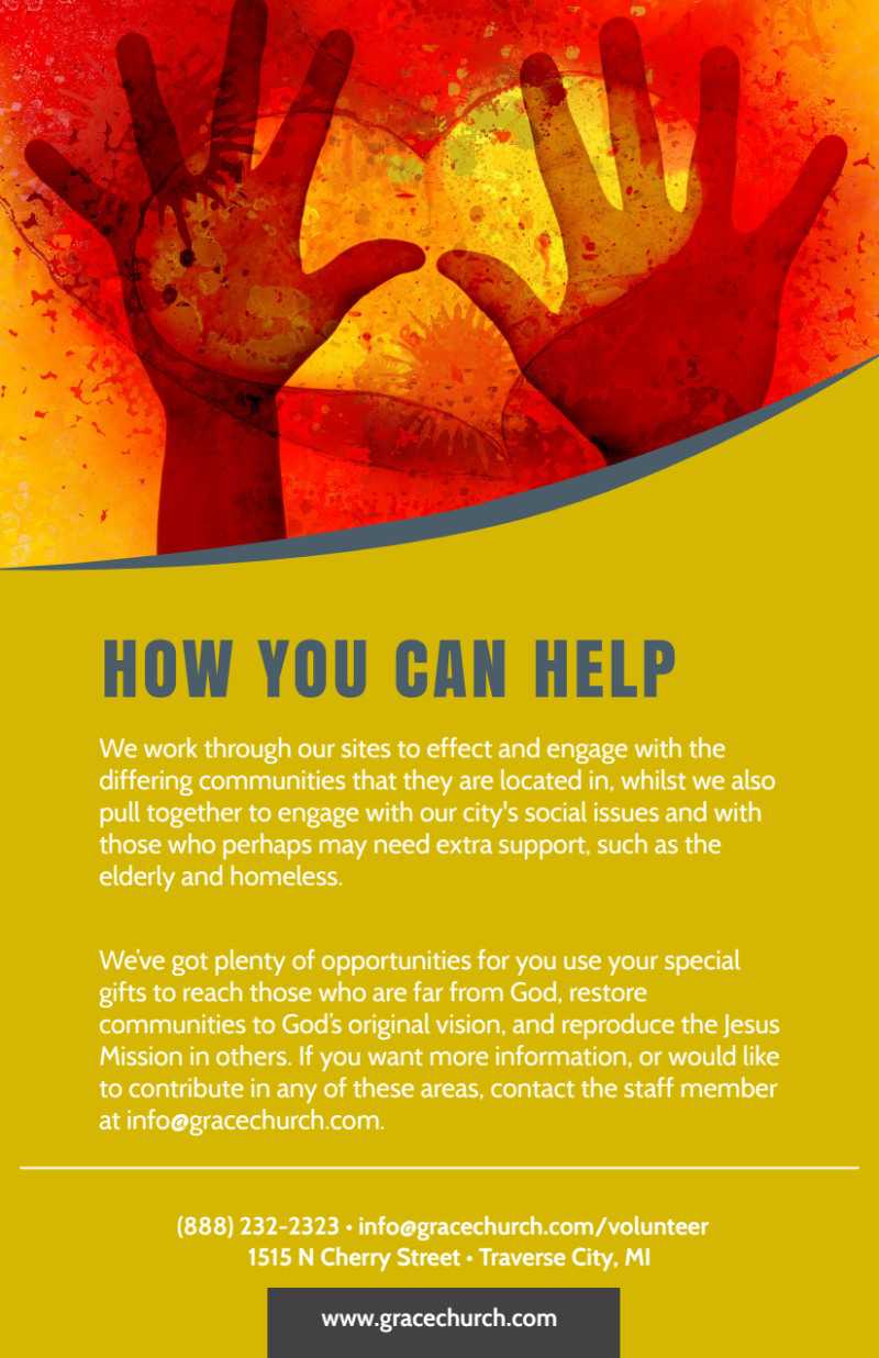 Be A Volunteer Church Flyer Template Inside Volunteer Brochure Template