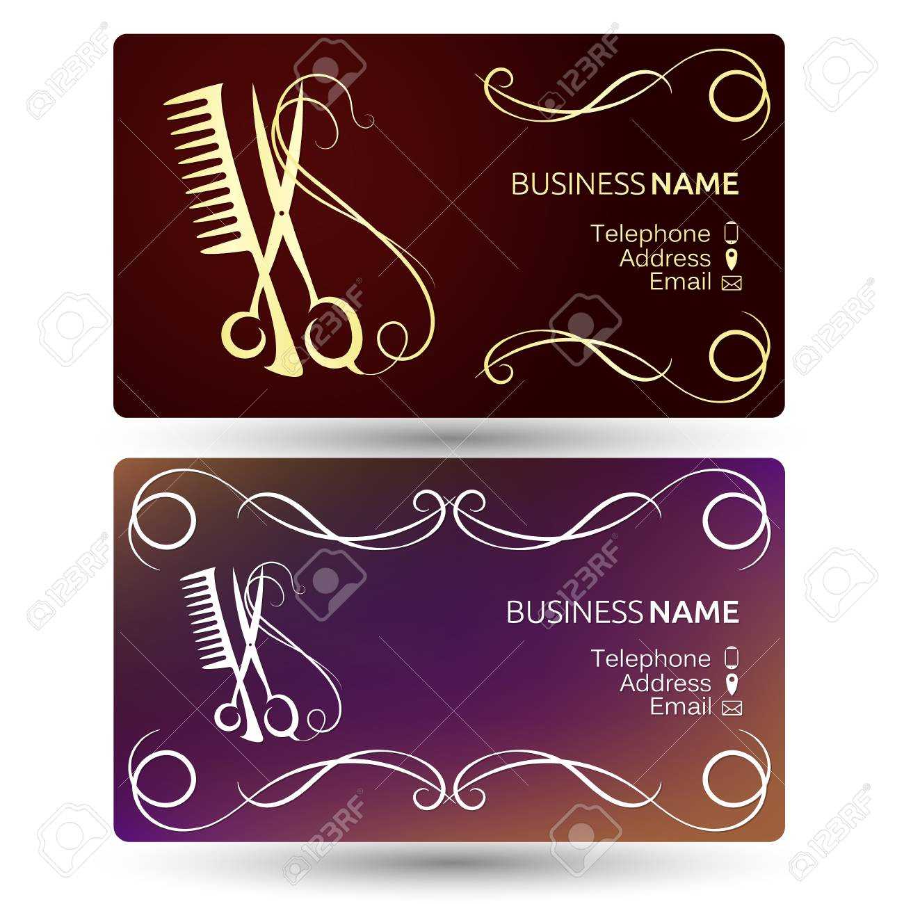 Beauty Salon And Hairdresser Business Card Template Vector With Regard To Hairdresser Business Card Templates Free