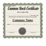 Best 3+ Stock Certificate Template Format Excel – You Calendars With Ownership Certificate Template
