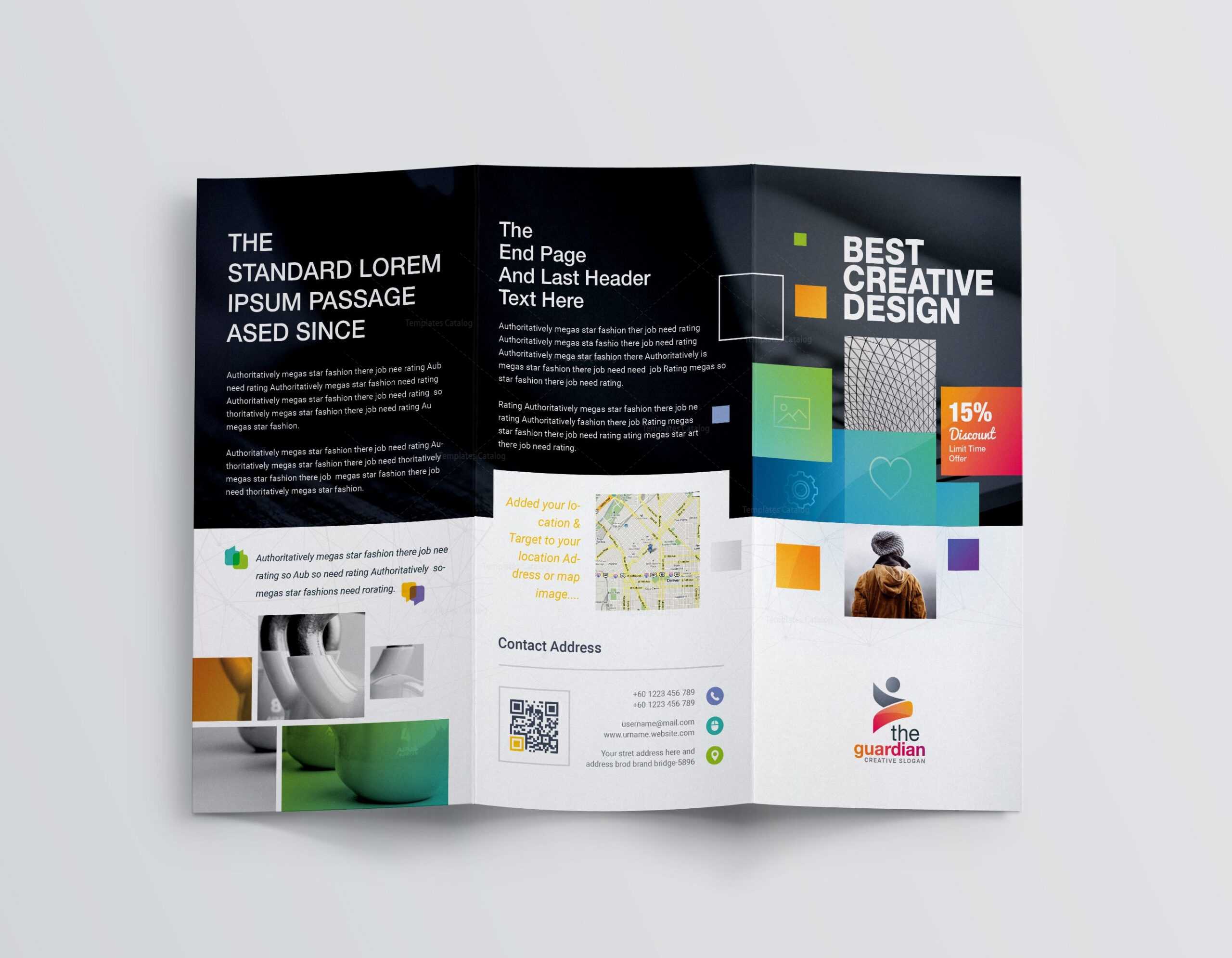 Best Creative Corporate Tri Fold Brochure Template 001211 Within Brochure Psd Template 3 Fold