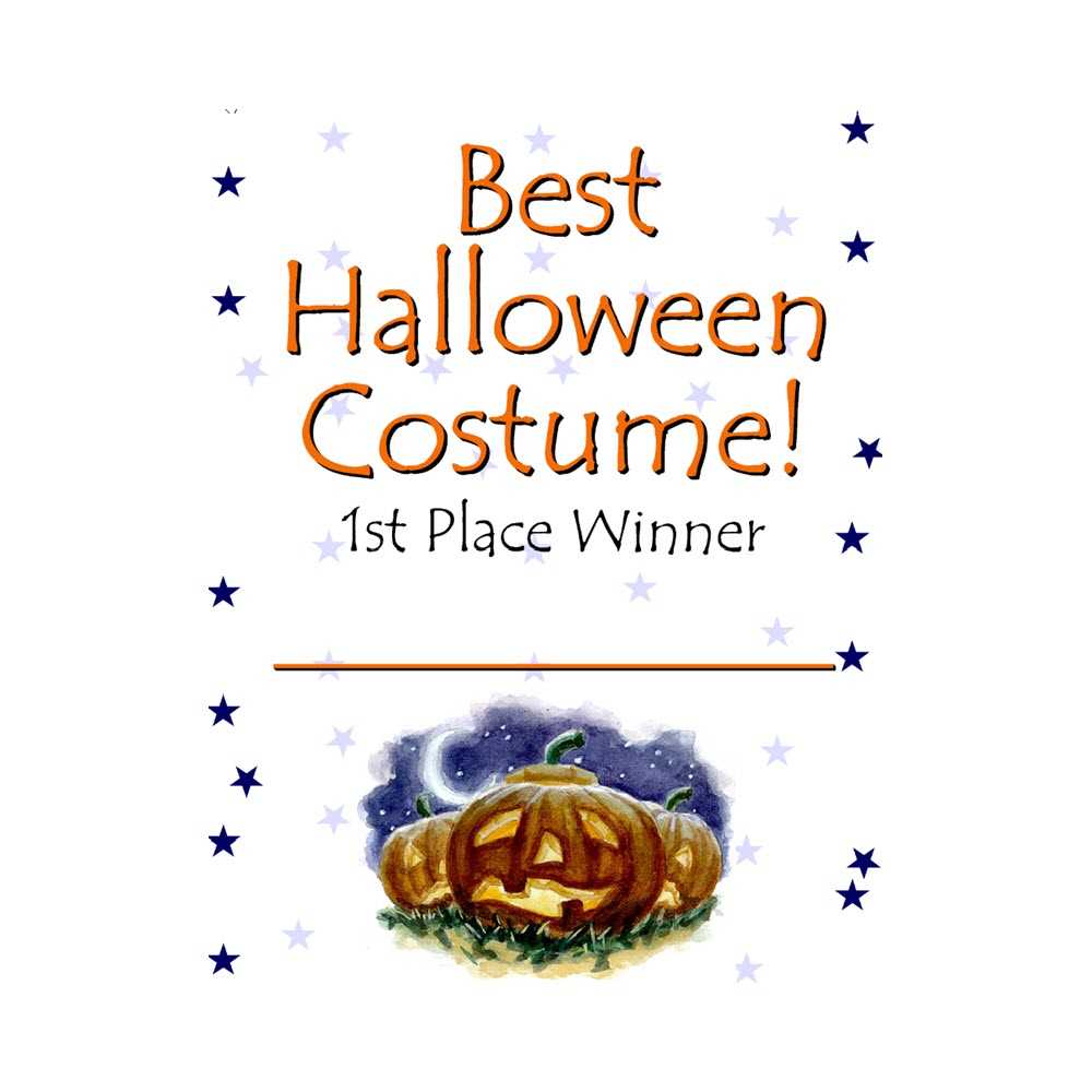 Best Halloween Costume Certificate Award Inside Halloween Costume Certificate Template