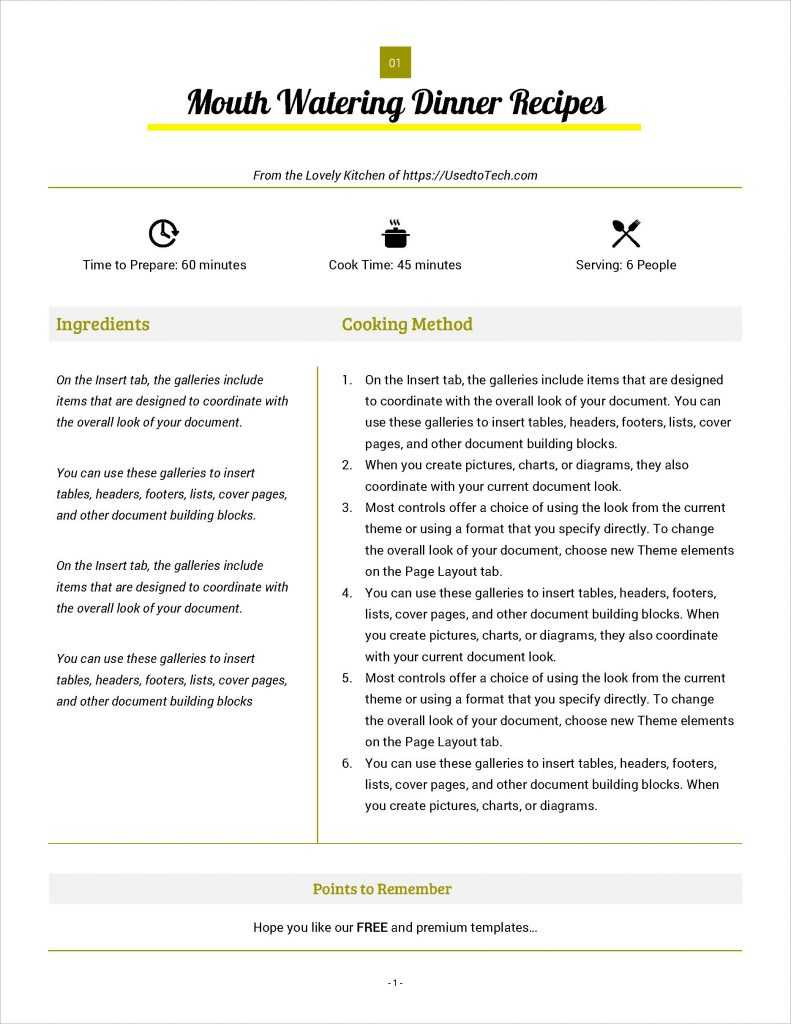 Best Looking Full Page Recipe Card In Microsoft Word – Used Pertaining To Microsoft Word Recipe Card Template