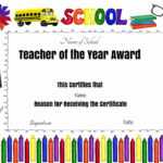 Best Teacher Certificate Template Best Professional With Superlative Certificate Template