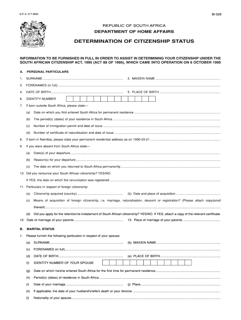 Bi 529 Form – Fill Online, Printable, Fillable, Blank Intended For South African Birth Certificate Template