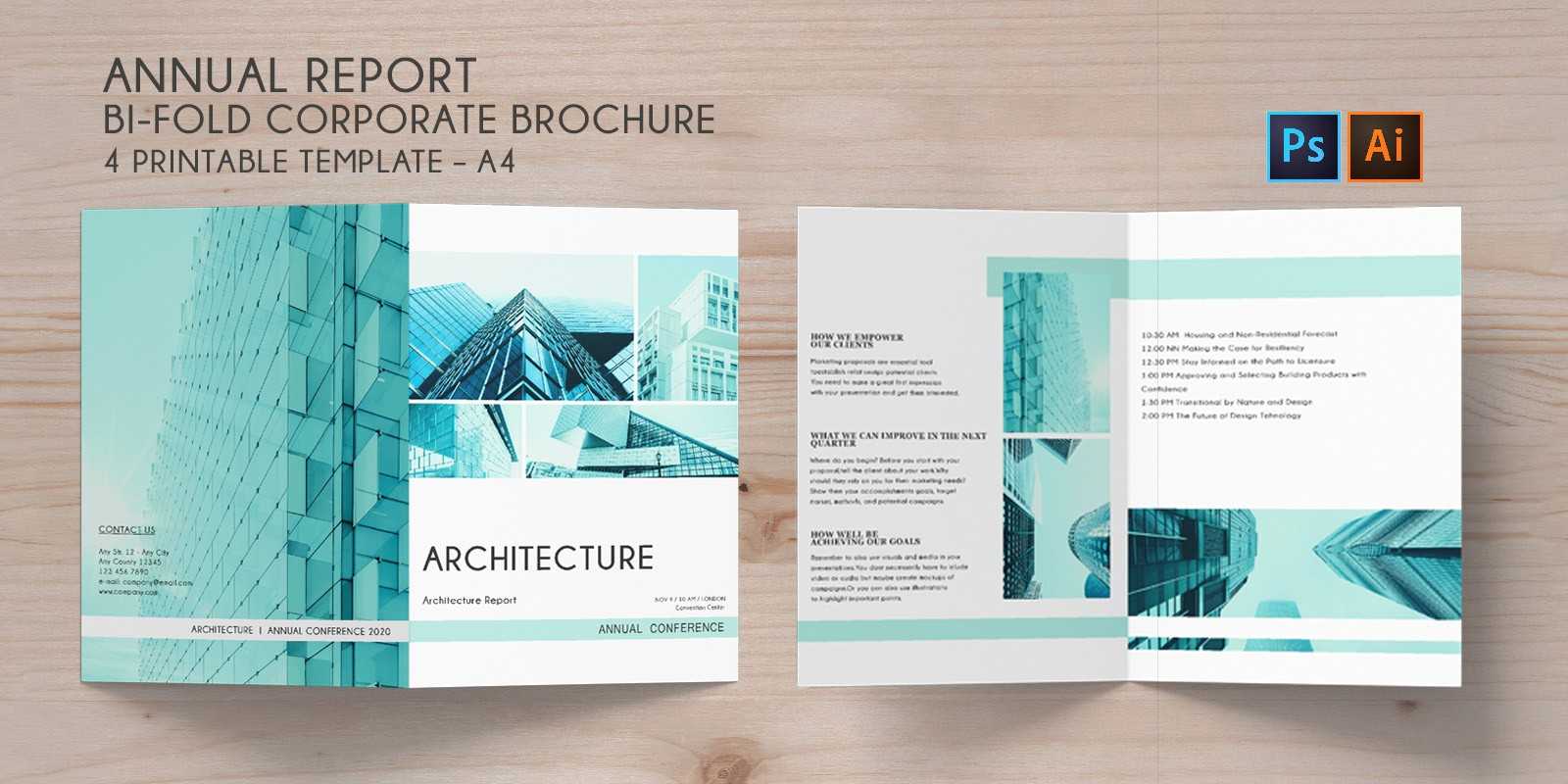 Bi Fold Brochure Annual Conference – 4 Template Throughout Brochure 4 Fold Template