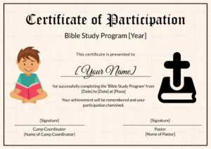 Bible Prophecy Program Certificate For Kids Template in Christian Certificate Template