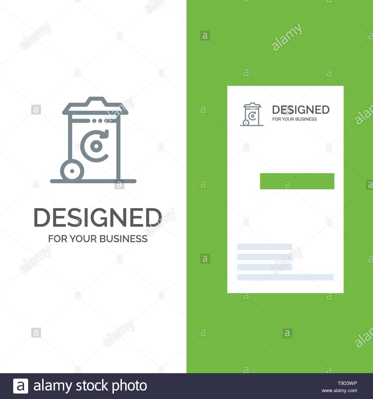 Bin, Recycling, Energy, Recycil Bin Grey Logo Design And Inside Bin Card Template