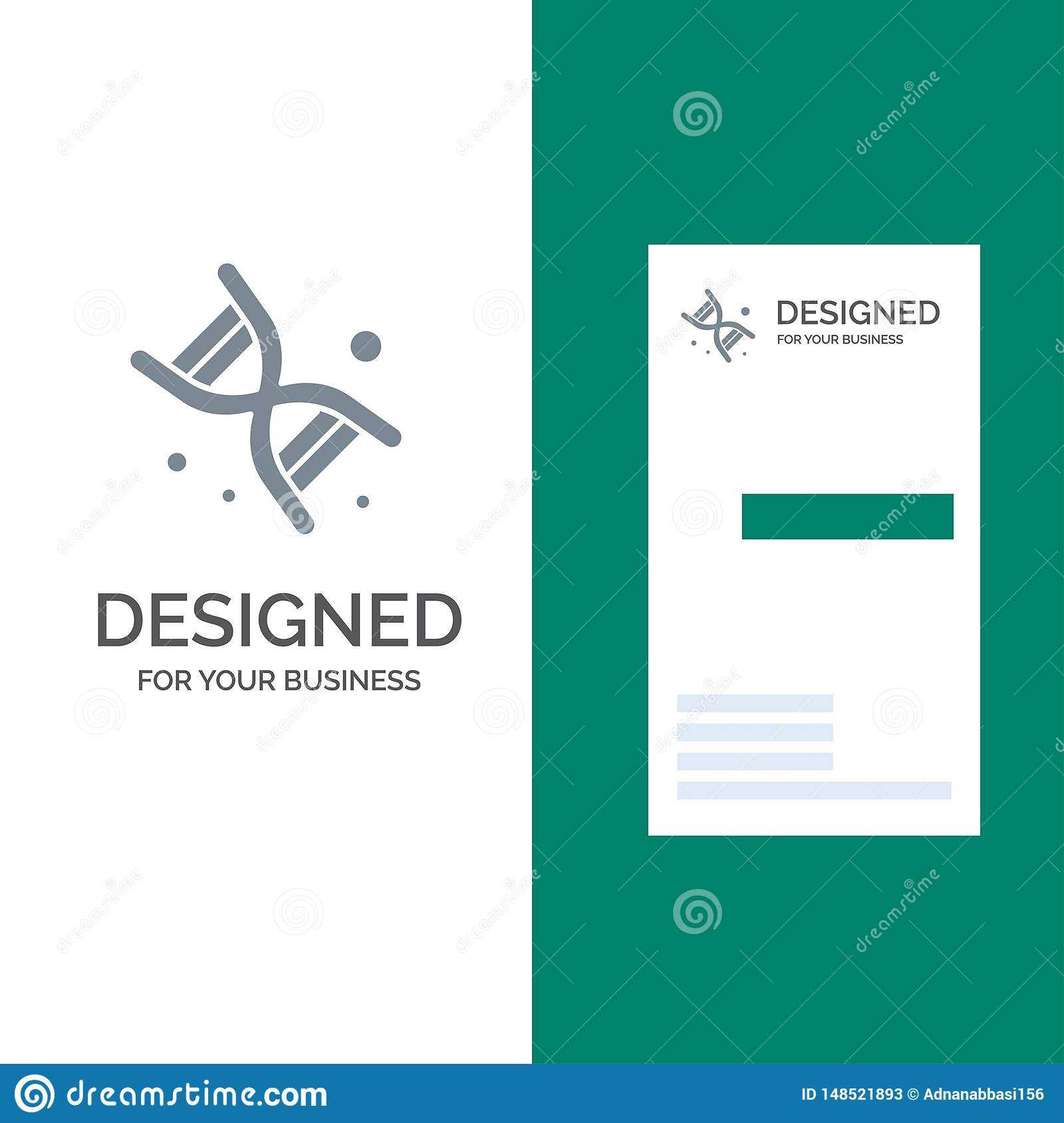 Bio, Dna, Genetics, Technology Grey Logo Design And Business With Bio Card Template
