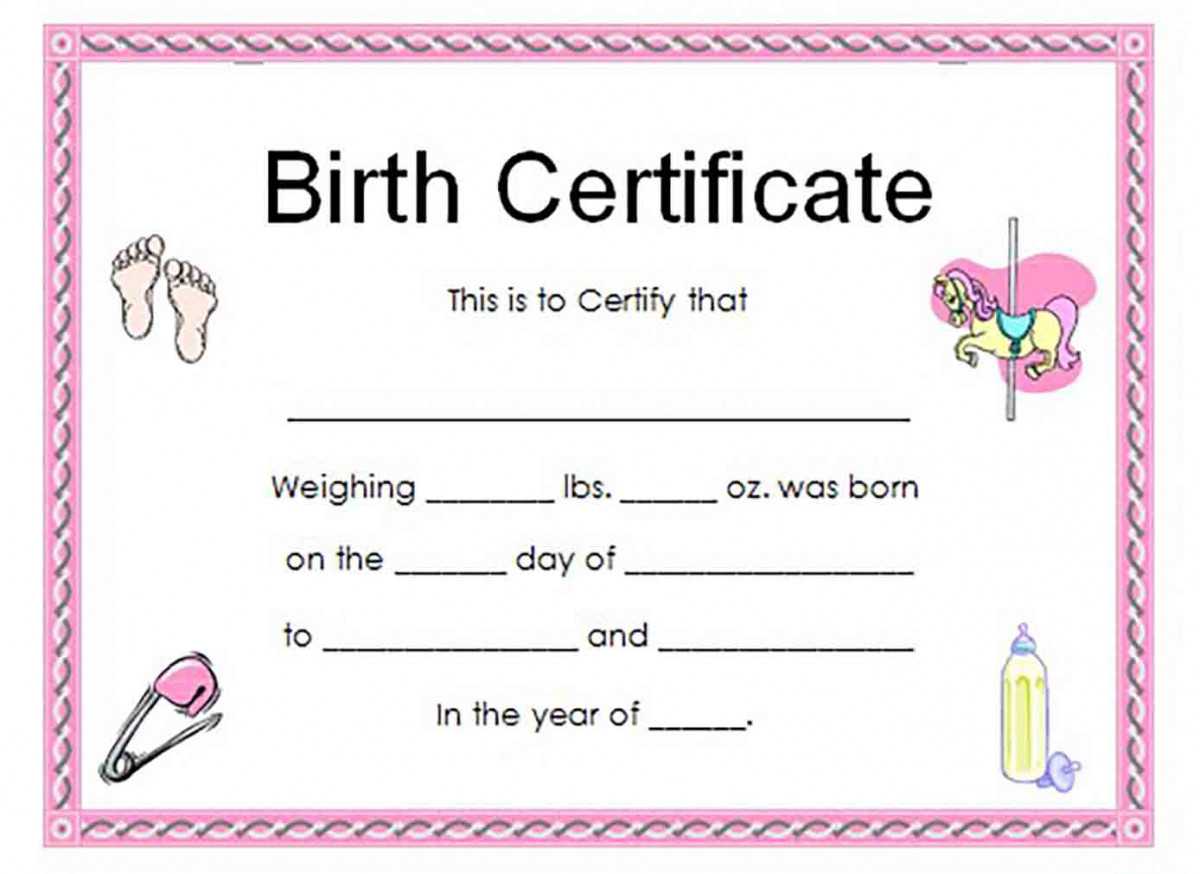 Birth Certificate Template And To Make It Awesome To Read With Regard To Girl Birth Certificate Template