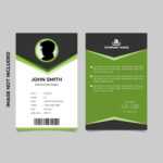 Black And Green Employee Id Card Template Design – Download With Template For Id Card Free Download