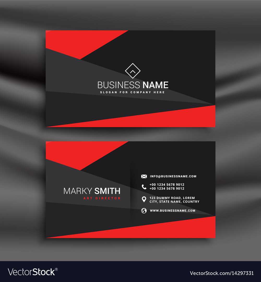Black And Red Business Card Template With Throughout Company Business Cards Templates
