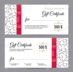 Black And White Gift Voucher Template With Floral Pattern And.. with Black And White Gift Certificate Template Free