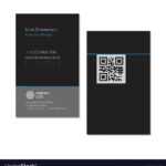 Black Elegant Name Card Template With Qr Code Intended For Qr Code Business Card Template