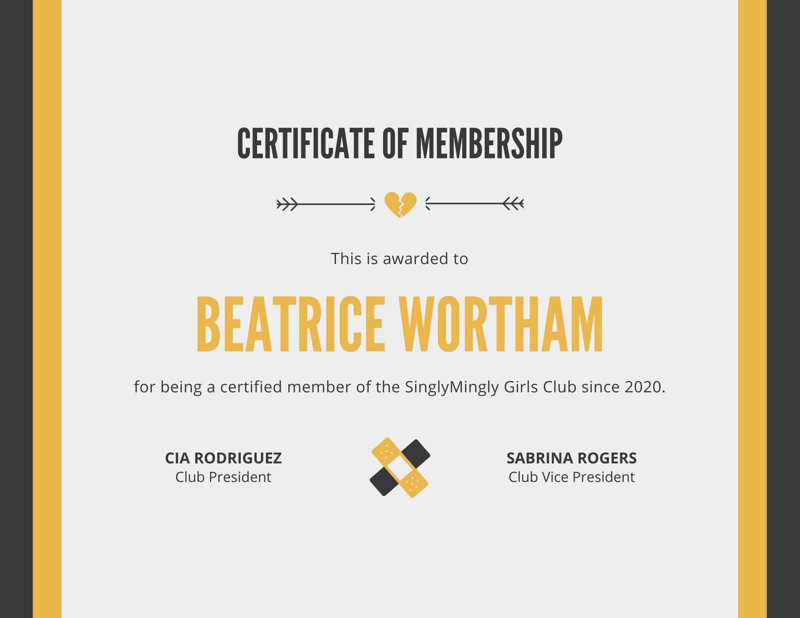 Black Gold Membership Certificate – Templatescanva With Regard To New Member Certificate Template