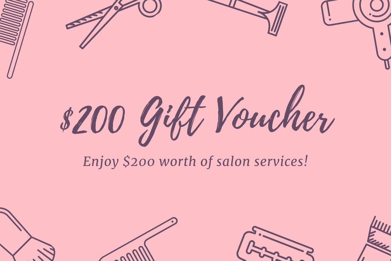 Black & Pink Elements Hair Salon Gift Certificate Inside Salon Gift Certificate Template