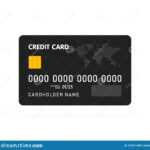 Black Simple Credit Card Template On White Background Intended For Credit Card Templates For Sale