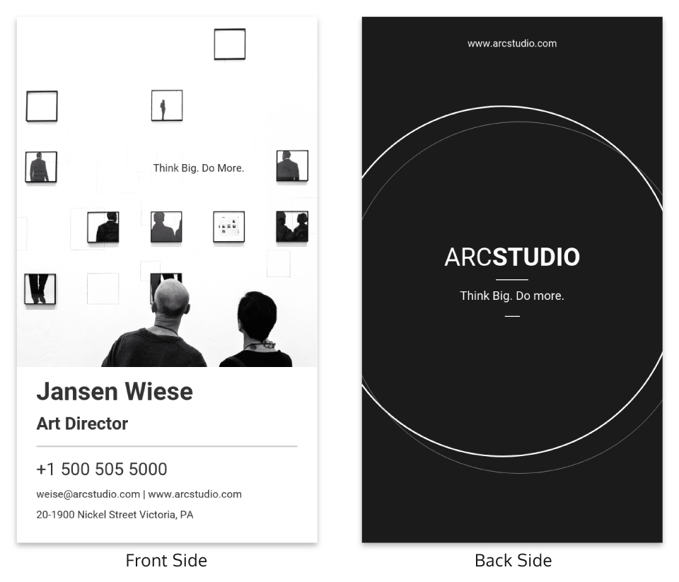 Black White Art Director Business Card Template Within Dog Grooming Record Card Template