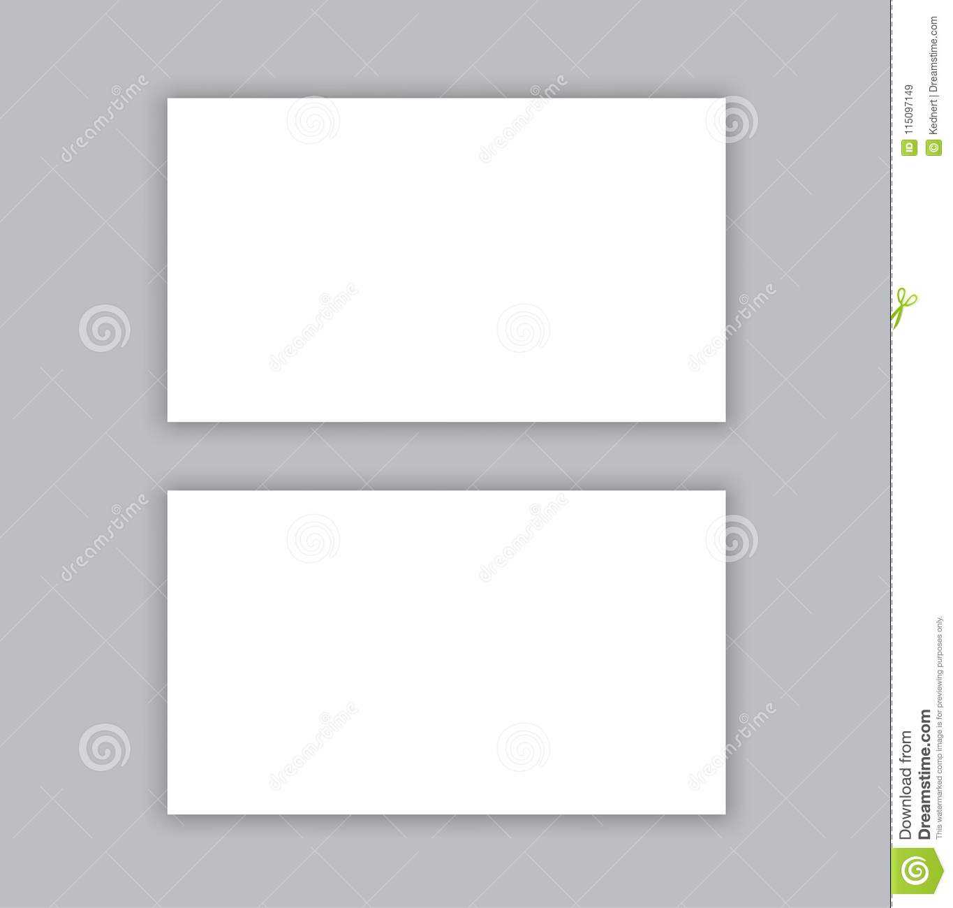 Blank Business Card With Shadow Mockup Cover Template. Stock Within Plain Business Card Template