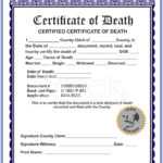 Blank Certificate Of Death Stock Photos – Freeimages With Regard To Fake Death Certificate Template